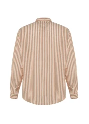  Collection Premium Stone Regular Fit Striped Textured Linen Look Shirt Tmnss23Go00062