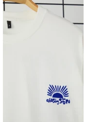  Collection Unisex Ecru Oversize Printed Cotton T-Shirt - Tmnss25Ts00031