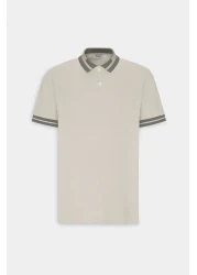 AC&Co / Altınyıldız Classics Men's Beige Slim Fit Slim Fit 100% Cotton Non-Curling Polo Collar T-Shirt