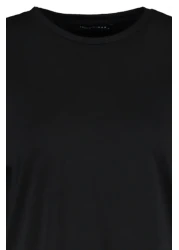  Collection Black Crew Neck Short Sleeve T-Shirt - Regular Fit TMNSS22TS0271