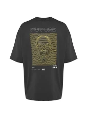  Collection تي شيرت أنثراسايت رقيق مطبوع كبير الحجم - 100% Tinne TMNSS23TS00171