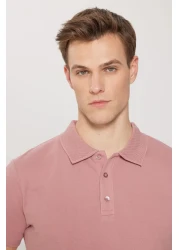Altınyıldız Classics تي شيرت رجالي من Dusty Rose ذو قصة ضيقة وياقة بولو - 100% قطن، غير قابل للتجعيد