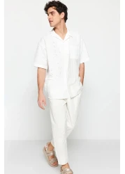  Collection Brode Blocked White Oversize Summer Shirt - Limited Edition TMNSS23GO00135