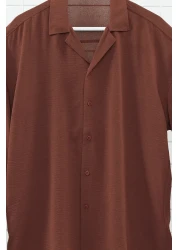  Collection Apaş Collar Oversize Summer Linen Look Shirt - TMNSS23GO00053