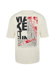  Collection Stone Oversize/Wide Cut Text Back Printed 100% Cotton T-Shirt Tmnss21Ts1064