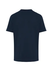  Collection Navy Blue Regular/Normal Cut Logo Printed 100% Cotton Short Sleeve T-Shirt Tmnss20Ts0984