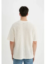 Defacto تي شيرت مريح ذو قصة مريحة ورقبة دائرية وأكمام قصيرة C2726ax24sm