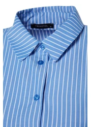  Collection Blue Striped Woven Beach Shirt Tbess22Go0664