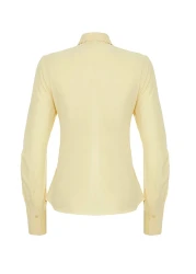  Collection Light Yellow Balloon Sleeve Detailed Asymmetrical Fitted Shirt Twoss25Go00155