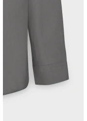 AC&Co / Altınyıldız Classics Men's Anthracite 100% Cotton Oxford Slim Fit Buttoned Collar Flamed Shirt