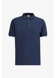 AC&Co / Altınyıldız Classics Men's Slim Fit Polo Collar T-Shirt Set of 3 - Black, White, Navy Blue, Non-Shrink Cotton