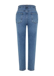  Collection Blue High Waist Mom Jeans TWOAW24JE00076