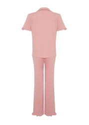  Collection Dried Rose RuFFle Cotton Pajamas Set - THMSS24PT00223