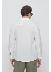 GEİO Men's Oversize Cut Linen Shirt