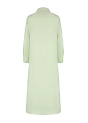  Modest فستان قميص منسوج بأزرار كاكي فاتح TCTSS24EB00137