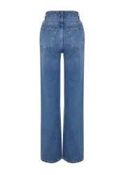  Collection Blue High Waist Wide Leg Wide Leg Jeans Twoaw24Je00074