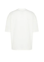  Collection Oversize Ecru Cotton T-Shirt - Minimal Text Printed TMNSS23TS00084