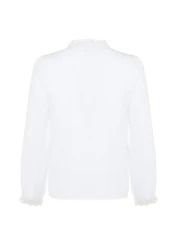  Collection Cotton White Lace Shirt - Regular Fit TWOAW21GO0077