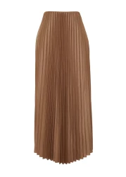  Collection Mink Pleated Maxi Flexible Knitted Skirt TWOSS24ET00041