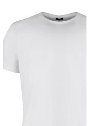  Collection White Slim/Narrow Cut Short Sleeve 100% Cotton Crew Neck T-Shirt Tmnss19Bo0001