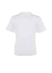  Collection White 100% Cotton Basic Regular/Normal Fit Stand Collar Knitted T-Shirt Twoaw20Ts0096