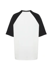  Collection تي شيرت أسود كبير الحجم/واسع القطع 100% قطن مطبوع من نسيج توك TMNSS24TS00139