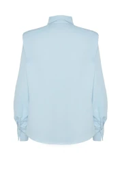  Collection Sagaza Studio Light Blue Poplin Shirt - Drawstring Detail, Woven TPRAW22GO1191