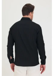 COOL TARZ قميص رجالي بأكمام طويلة وقصة ضيقة ومفصلة ذاتية الخط