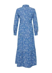  Modest فستان قميص قطن نيلي - TCTSS24EB00091