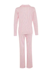  Collection 100% Cotton Pink Striped Shirt and Pants Sleepwear Set - THMAW24PT00144