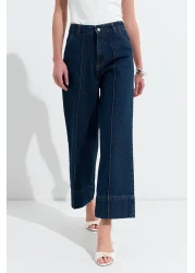 KADRİYE BAŞTÜRK Double Leg Jeans Dark Blue