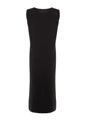  Modest فستان أسود بدون أكمام ببطانة طويلة TCTSS21UK0034