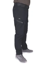 Nikbin Tactical Pants - Flexible, Lightweight, Lycra Cargo Pocket (Summer - Black)