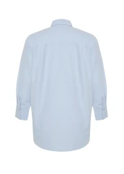  Collection قميص منسوج بتفاصيل حجر أزرق فاتح - مقاس عادي TWOSS24GO00069