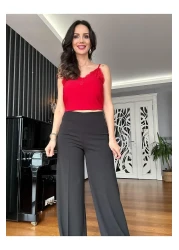 Atelier Derin بنطلون أسود عالي الخصر واسع القطع