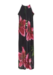  Collection Stretchy Black Maxi Knitted Dress - Halter Neck, TWOSS23EL02372