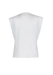  Collection White 100% Cotton Wadding Look Basic Crew Neck Knitted T-Shirt TWOSS20TS0021