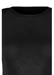  Collection Black Fitted Stretch Knitted Blouse TWOSS23BZ00025