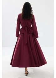 Tailors Room Tie Detailed Suit - Claret Red