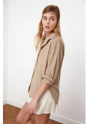  Collection Mink Loose Fit Cotton Woven Shirt TWOAW20GO0107