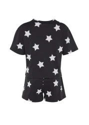  Collection Multicolor 100% Cotton Star Pattern Shorts Knitted Pajamas Set Thmss22Pt0501