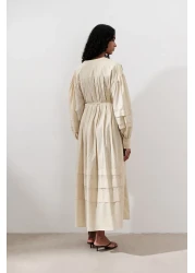 Manuka فستان واسع مضلع أصفر