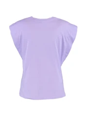  Collection تي شيرت منسوج أساسي برقبة دائرية ومظهر حشو قطن 100% أرجواني TWOSS20TS0021