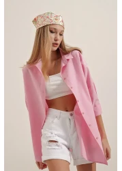 Bigdart 3900 قميص أساسي طويل كبير الحجم - وردي