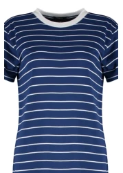  Collection فستان محبوك ماكسي سادة بفتحة مخططة باللون الأزرق الداكن TWOSS23EL00690