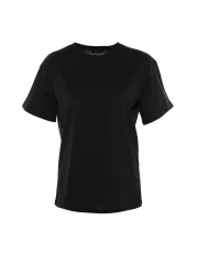  Collection Black Oversize Crew Neck 100% Cotton T-Shirt - Twoss20Ts0134