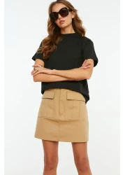  Collection تي شيرت أسود بياقة واقفة 100% قطن - TWOAW20TS0096