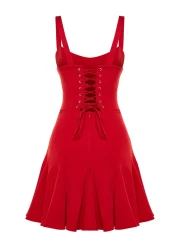  Collection Red Lined Stationery Pirate Short Evening Dress Graduation Dress Tprss23El00251