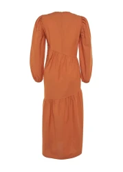  Modest Cinnamon Gather Detailed Cotton Wide Fit Woven Dress TCTSS21EL3470