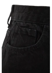  Collection Black Button Closure Denim Jeans Skirt TCTSS23EE00024